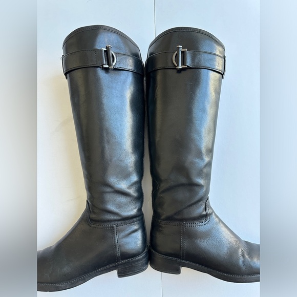 Tory Burch Grace Knee High Riding Boots Black leather tall‎ boots 6.5M - Picture 12 of 15